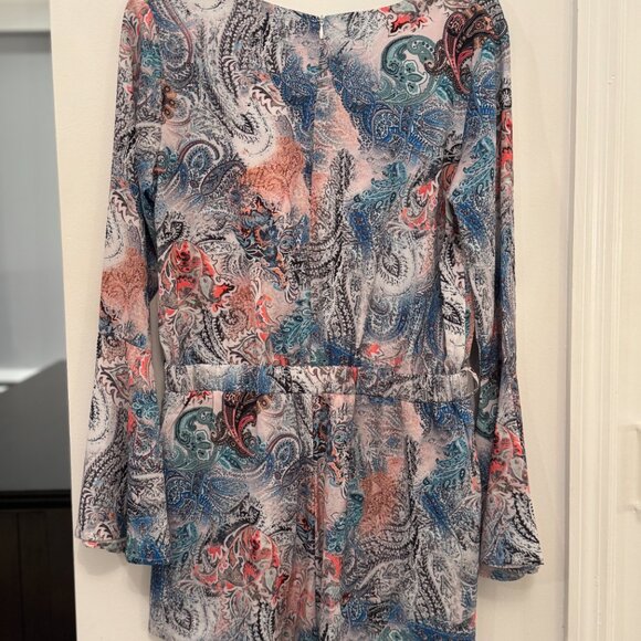 Paisley romper - blue orange and white. - Picture 7 of 9